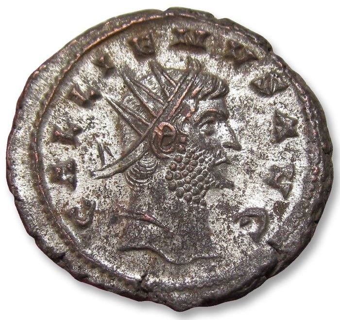 Empire romain. Gallien (253-268 apr. J.-C.). Silvered Antoninianus Siscia mint circa 267-268 A.D. - PAX AVG, S and I in left and right field - heavy coin