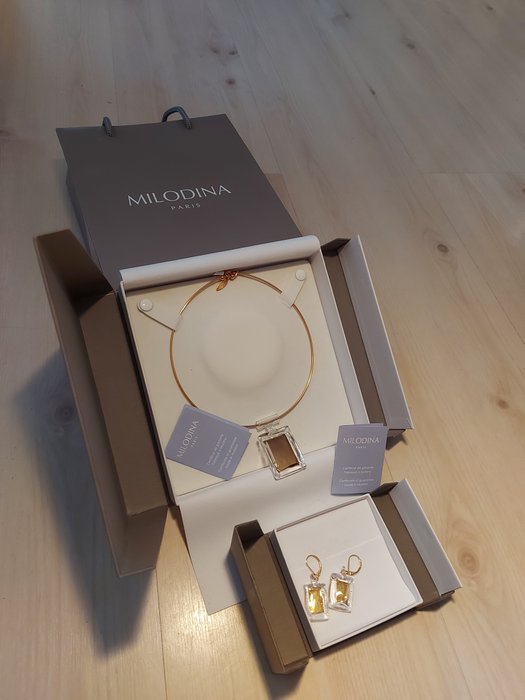 MILODINA PARIS - 2-delat smyckeset Gult guld, Silver 