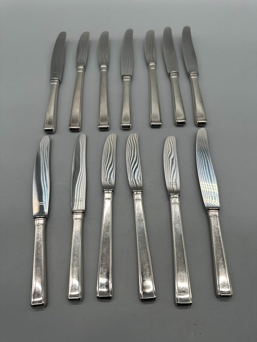Solingen 90er Auflage Set aus 13 Messern - Set tacâmuri (13) - Placat cu argint