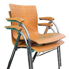 Thonet – Wulf Schneider, Ulrich Böhme – Stapelbare stoel (2) – S570 – Staal, Beuken Plywood