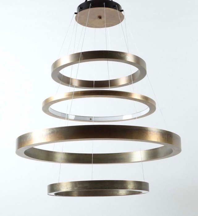 Henge Massimo Castagna - 吊燈 - 《光環》 - 黃銅, 有機玻璃