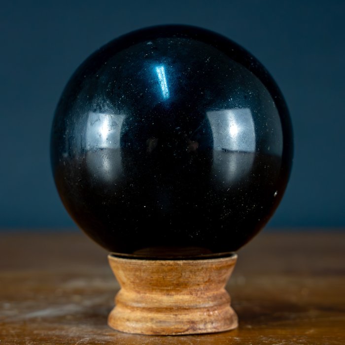 美丽的黑色碧玺 球体，来自巴西- 877.82 g