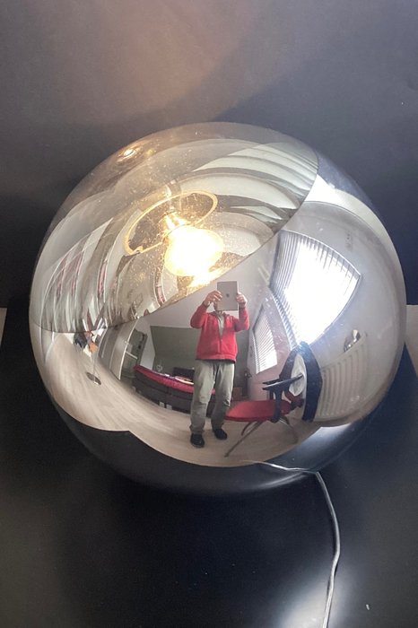 Tom Dixon - Hængende lampe (1) - Spejlkugle - Aluminium, Plast