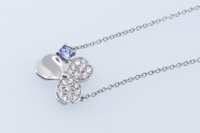Tiffany & Co. - Halskette - Tanzanite Diamond Paper Flowers - Full Set Platin Diamant - Tansanit 