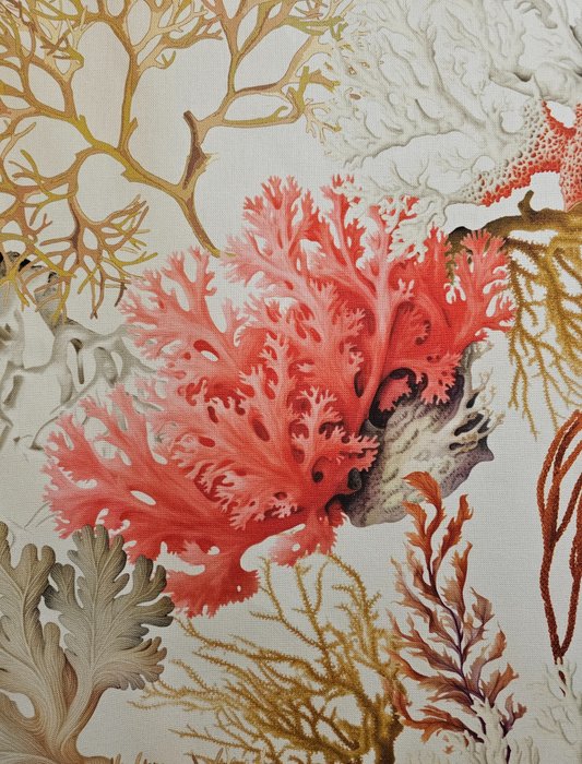 Tissu exclusif avec des coraux réalistes - 300x280cm - Art Nouveau - Textile - 280 cm - 0.2 cm