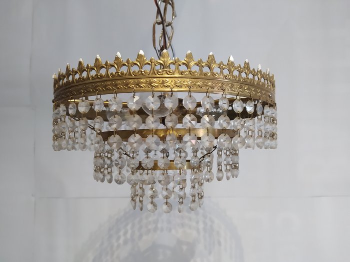 Hanging lamp - Brass, Crystal