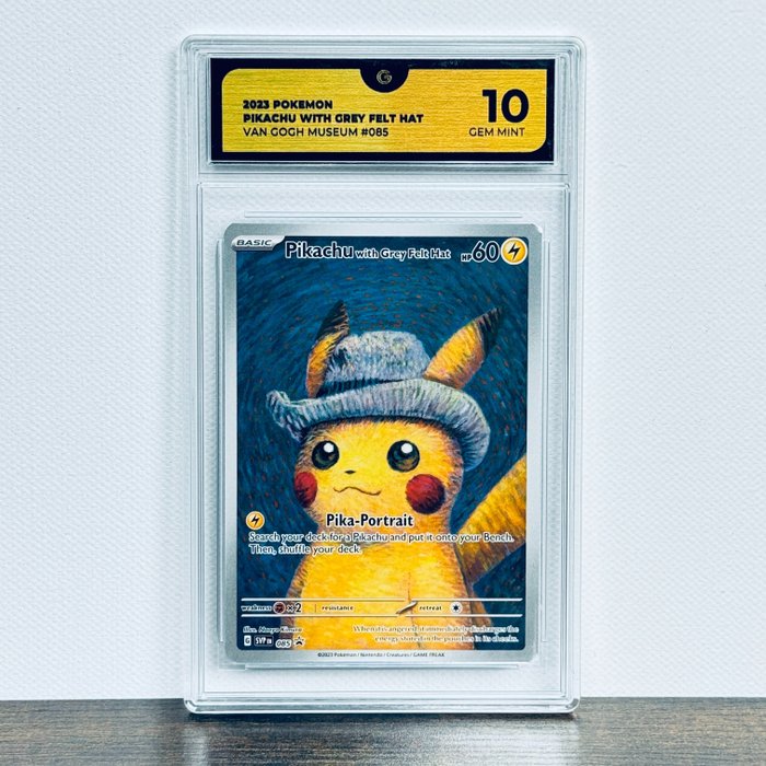 Pikachu With Grey Felt Hat - Van Gogh Museum Promo #085 Graded card - Pokemon - GG 10