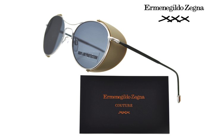 Ermenegildo Zegna - ZEGNA COUTURE XXX - ZC0022 17A - Exclusive Vintage Titanium Design - Acetate Side Protectors - *New* - Napszemüveg