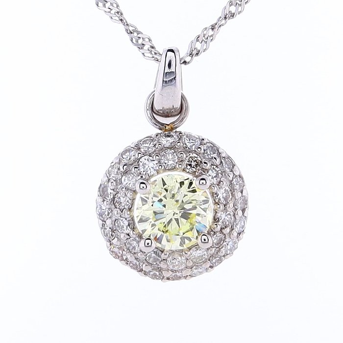 Halskette mit Anhänger Weißgold Diamant - Diamant