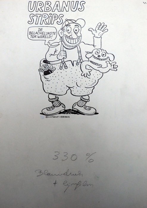 Linthout, Willy - 1 Original drawing - Urbanus - Bekende reclame pancarte