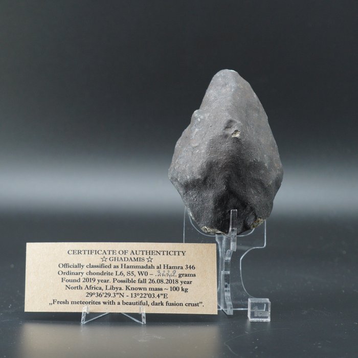 HaH 346 (Ghadamis) meteoritkondrit L6 - Libyen möjlig höst 26 augusti 2018 - 322 g - (1)
