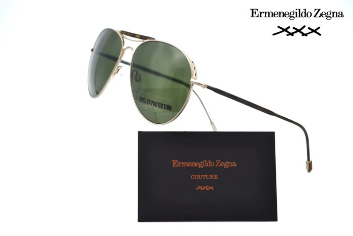 Ermenegildo Zegna - ZEGNA COUTURE XXX - ZC0020 32N - Exclusive Vintage Titanium Design - Green Lenses by Zeiss - *New* - Lunettes de soleil