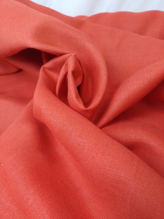 Sumptuosa gaze de linho puro na cor vermelho romã - Têxtil - 6 m - 1.8 m