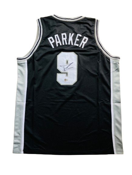NBA - Tony Parker - Autograph - Schwarzes individuelles Basketballtrikot 
