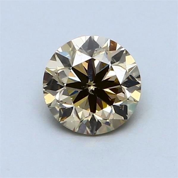 1 pcs Gyémánt - 0.80 ct - Kerek - fantázia sárga-barna - VVS2