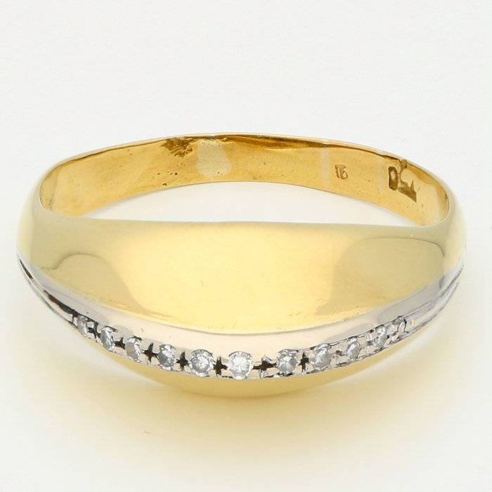 18 K Ouro - Anel - 0.05 ct Diamante
