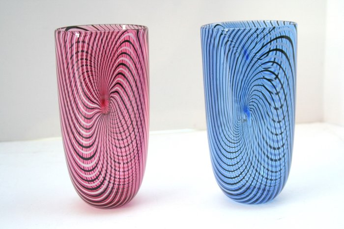 Seguso Viro - Vase (2) -  Filigrana  - Glass