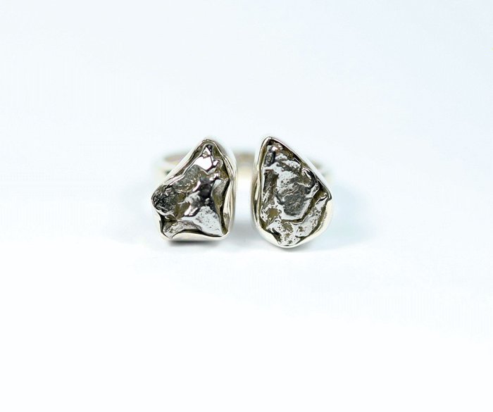Meteoritt Campo del Cielo ring / ny 925 Sterling sølv - 6.25 g - (1)