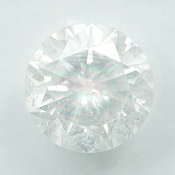 鑽石 - 0.47 ct - 明亮型 - H(次於白色的有色鑽石) - I3