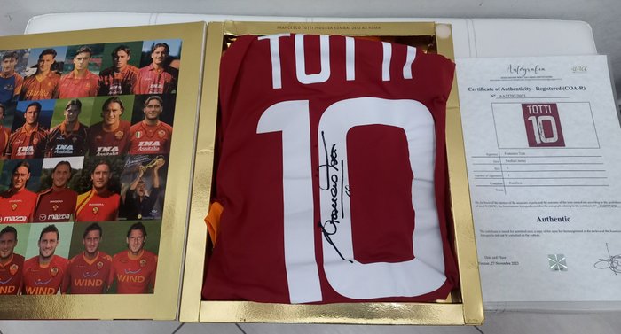 AS Roma - Italian Football League - Francesco Totti 2011/2012 Cofanetto Special Edition -COA-R - Football shirt
