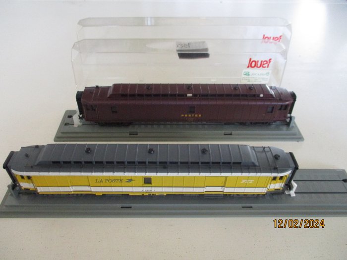 Jouef H0 - 5651/565200 - Model wagonu kolejowego (2) - 2 wagony pocztowe - La Poste