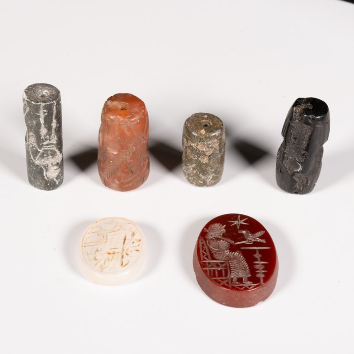 Near Eastern Stone Cylinder Seals and intaglio Seals (6)