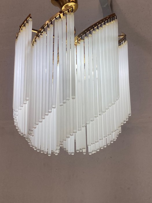 枝形吊灯 (1) - 穆拉诺风格玻璃吊灯 - 水晶, 黄铜色