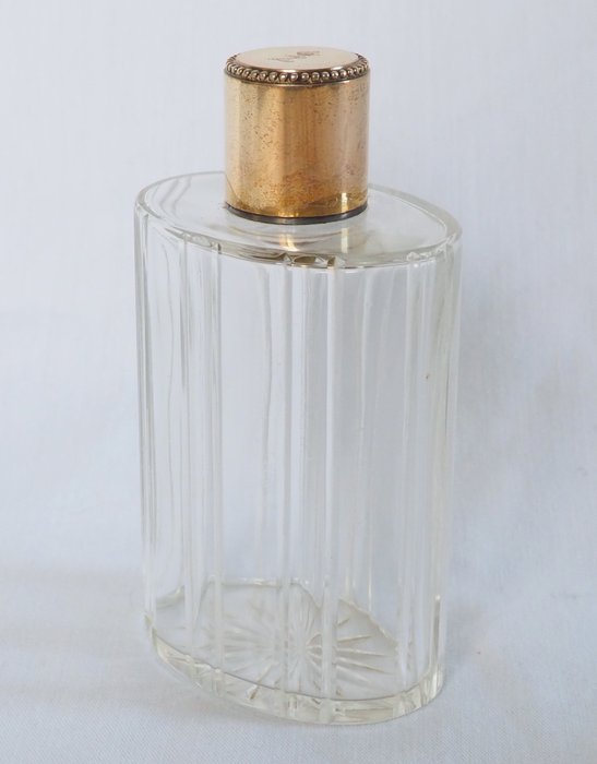Baccarat - Cosmetic flask - Viscount Crown - .950 silver, Crystal, Vermeil