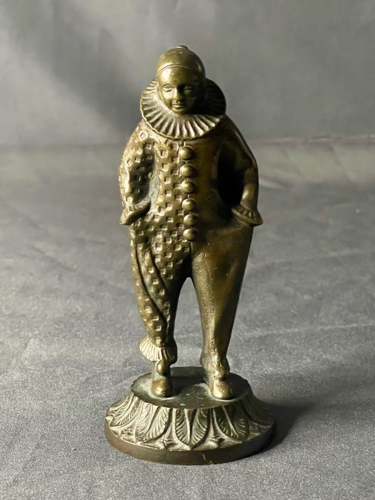 Sculpture, Der Pierrot - 14 cm - Bronze (patinated)