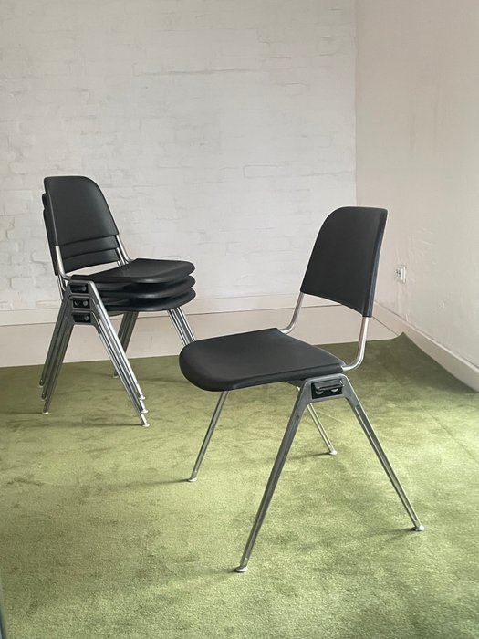Knoll - Don Albinson - 椅 (4) - 型號1601 - 塑料, 鋁