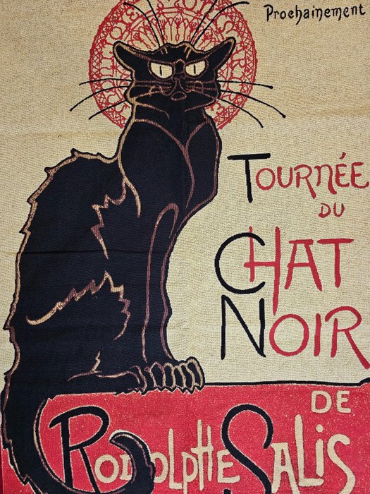 Sällsynt Steinlen Tapestry "Tournee Du Chat Noir" - 100x70cm- - Textil - 70 cm - 0.02 cm