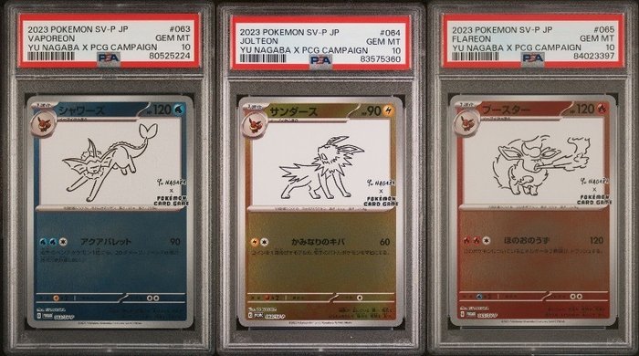 Pokémon - 3 Card - Pokemon - Vaporeon,Jolteon,Flareon
