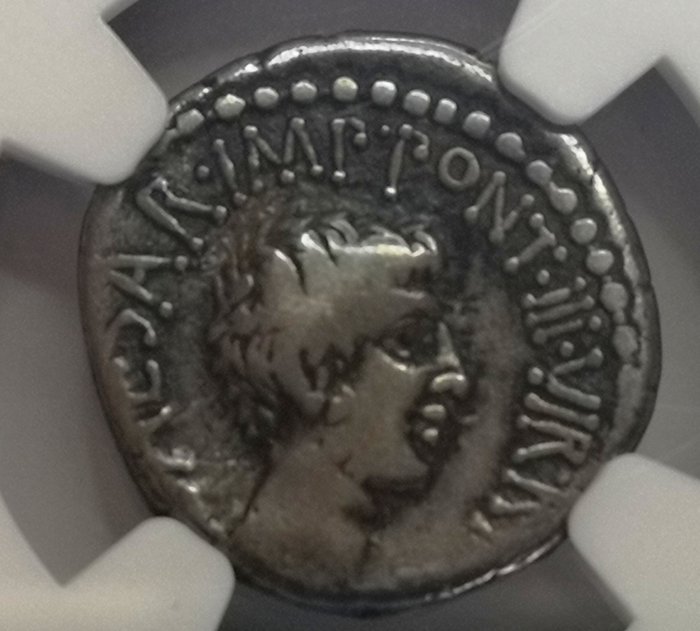 羅馬共和國. Mark Antony & Octavian (41 BC). Denarius M. Barbatius Pollio, quaestor pro praetore. Ephesus