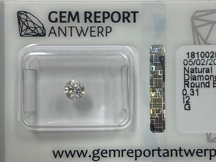 1 pcs Diamanter - 0.31 ct - Rund - G - I2, No reserve price