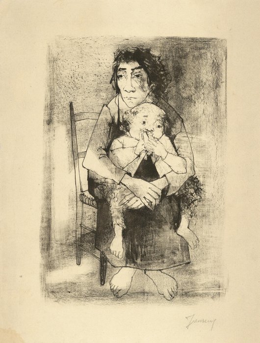 Jean Jansem (1920-2013) - Mère et enfant