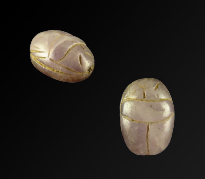Forntida Egypten Ametist Hjärta Scarab - 2.2 cm
