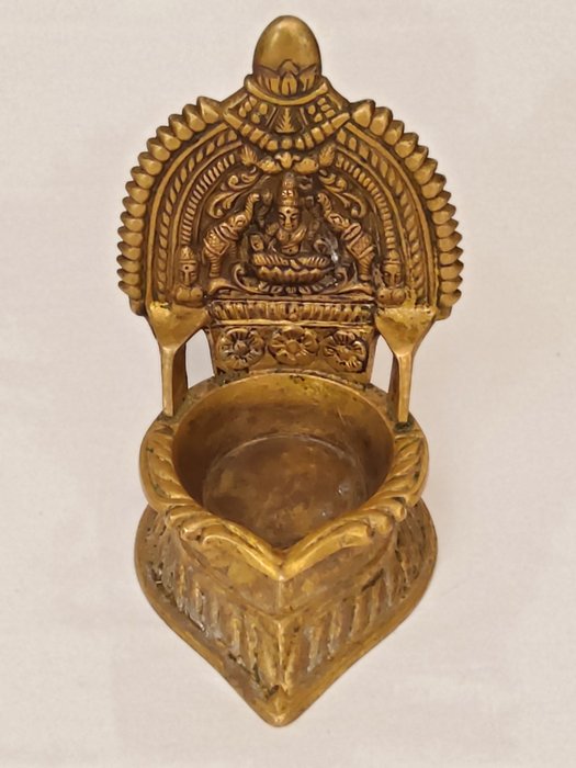 Lâmpada a óleo - Bronze - Índia - início do século 20