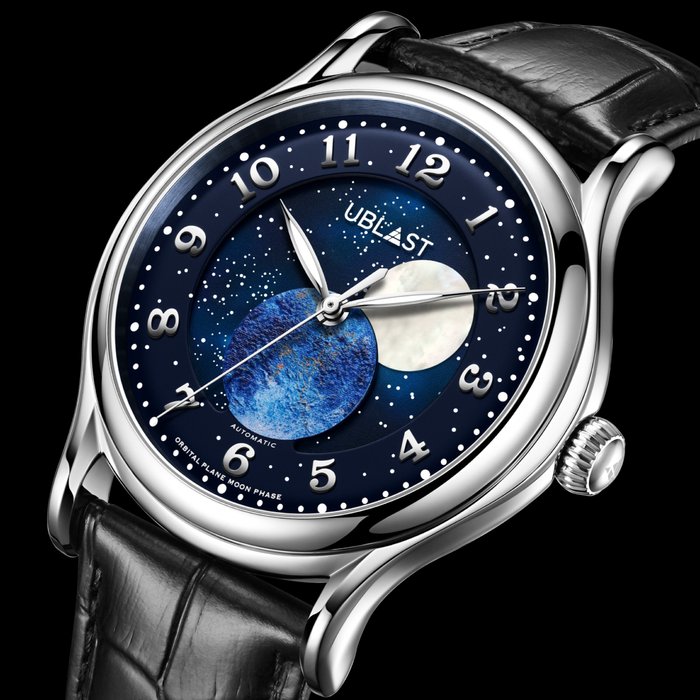 Ublast® - Orbital Plane - Automatic Moon Phase - REF.UBORPL42BU - Limited Edition + Watch Winder - Herren - Neu