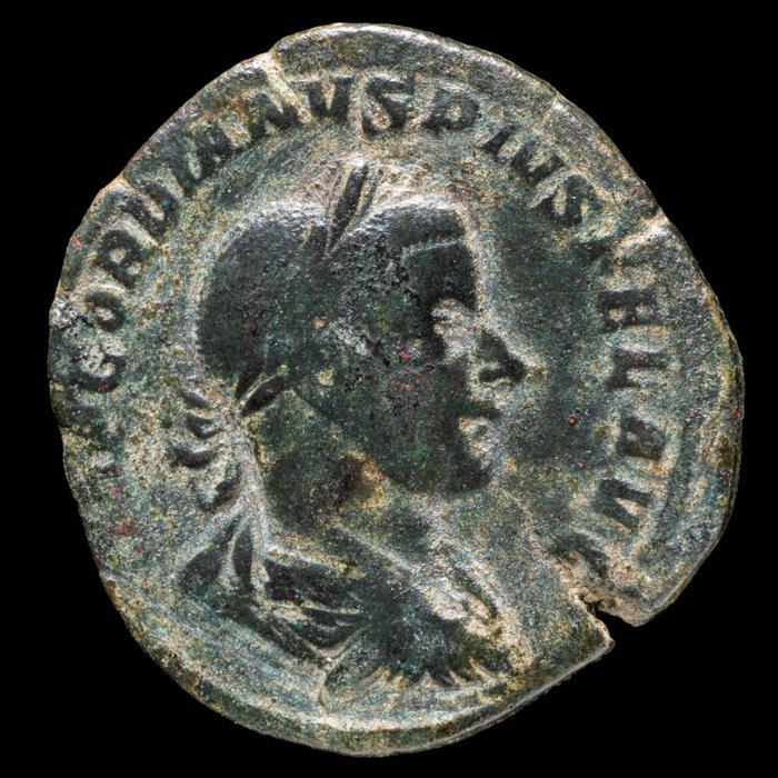 罗马帝国. 戈尔迪安三世（公元238-244）. Sestertius Roma - MARS PROPVGNAT  (没有保留价)