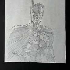 Bernie Wrightson (Legendärer Horror Zeichner) - 1 Original drawing - Batman Superman Double Face - 2012 Comic Art