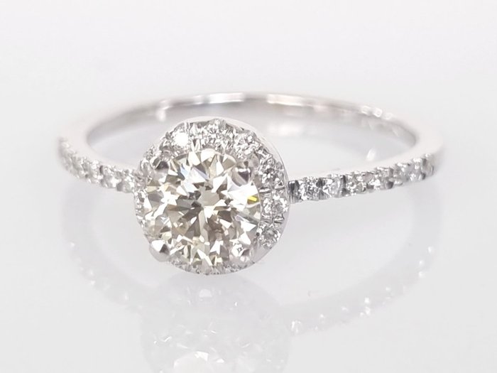 Engagement ring White gold Diamond  (Natural) - Diamond