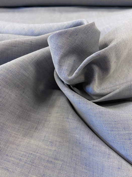经典 FIL A FIL 棉麻混纺面料 意大利制造 浅蓝色 - 纺织品  - 600 cm - 160 cm