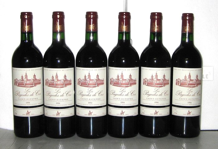 1994 Les Pagodes de Cos, 2nd wine Chäteau Cos d'Estournel - Saint-Estèphe - 6 Flasker (0,75 L)