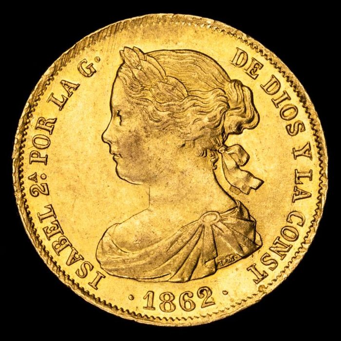 Espanha. Isabel II (1833-1868). 100 Reales - Madrid, 1862.