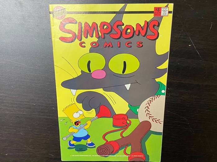 The Simpsons - 1 SIMPSONS COMICS #8 (1994), ensimmäinen numero VG+/NM-