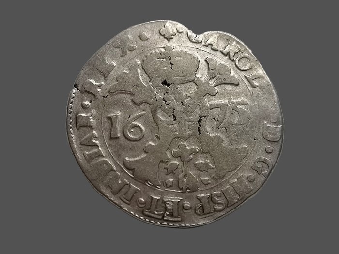 Spaans-Nederland. Carlos II (1665-1700). Patagón 1675 Flandes/ Brujas