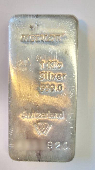 1 kilogram - Srebro .999 - Metalor - Zapieczętowany z certyfikatem