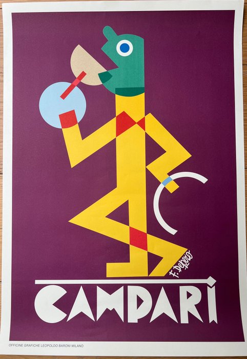 DEPERO - Poster Pubblicitario- BITTER CAMPARI  (DEPERO) - Lata 80.