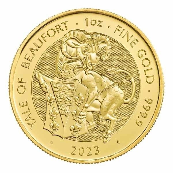 Storbritannien. 100 Pounds 2023 1 oz Gold Tudor Beasts Yale of Beaufort Coin BU