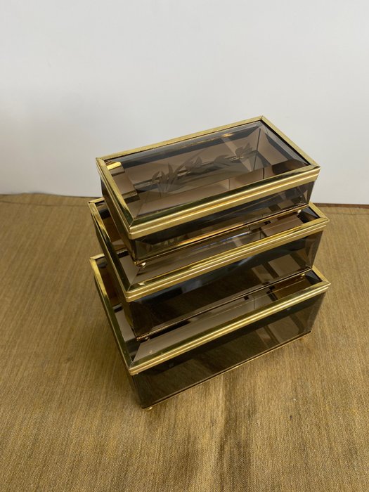 珠宝盒 - 玻璃, 镀铬黄铜